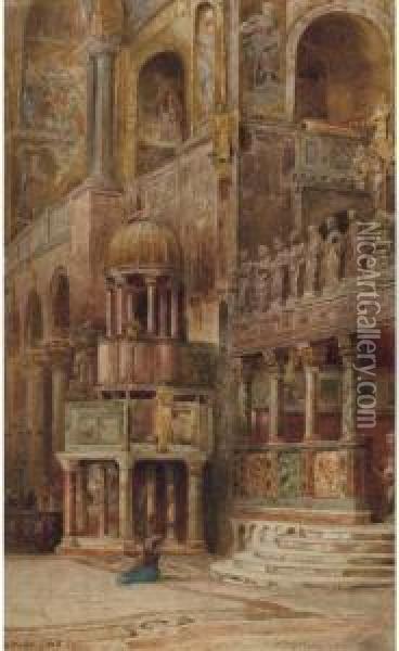 In The Basilico San Marco, Venice Oil Painting - Ebenezer Wake Cook