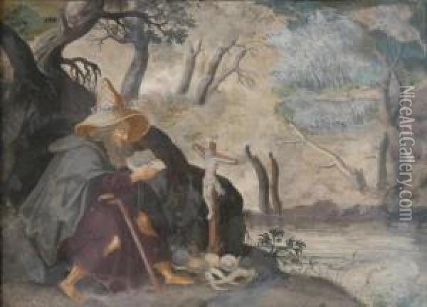 Enchoret In The River Landscape Oil Painting - Lucas van Valckenborch