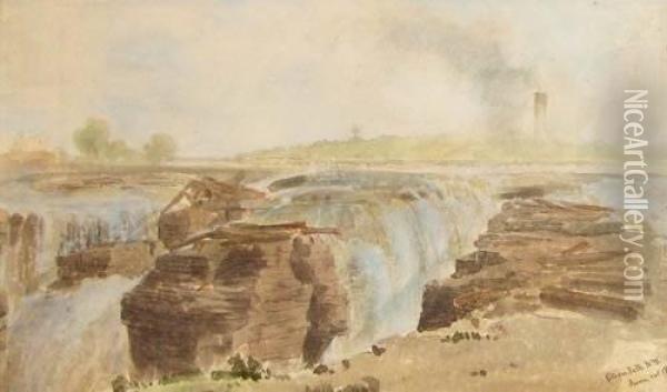 Glen's Falls, Ny Oil Painting - William Russell Smith