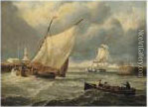 Coming Into Harbour Oil Painting - John Watson Mclea