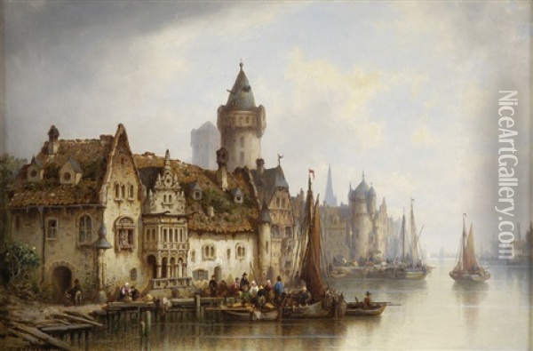 Ansicht Von Gent Oil Painting - Ludwig Hermann
