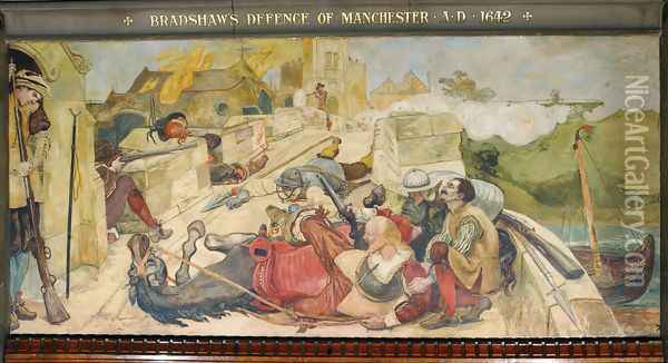 Bradshaw's Defence of Manchester Oil Painting - Ford Madox Brown