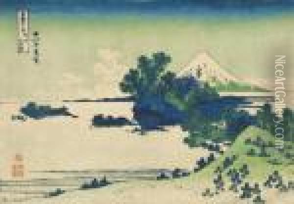 From The Series Fugaku 
Sanju-rokkei [thirty-six Views Of Mount Fuji] Soshu Shichirigahama Oil Painting - Katsushika Hokusai