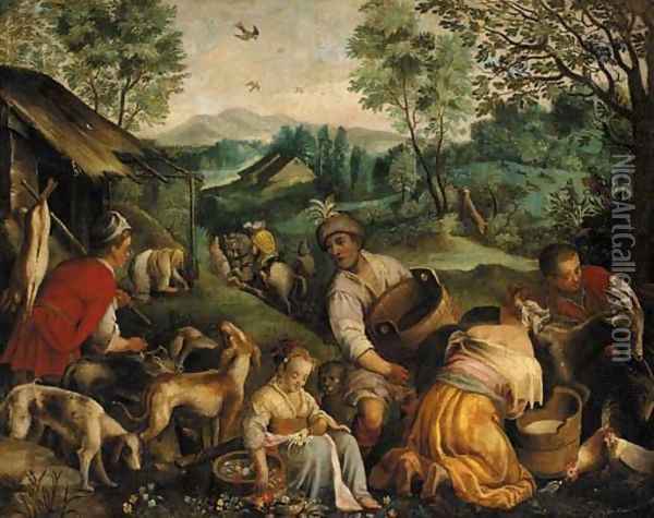 Country pursuits Oil Painting - Jacopo Bassano (Jacopo da Ponte)