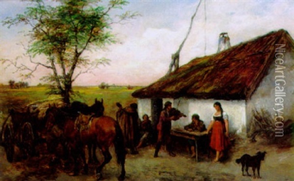 Feierabend Oil Painting - Alfred Ritter von Malheim Friedlaender