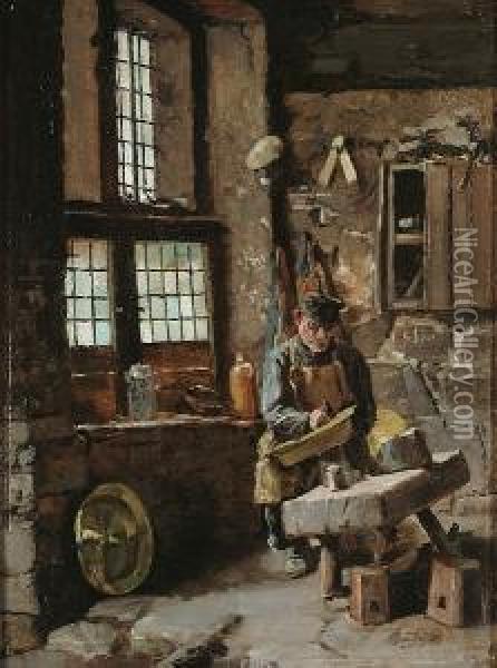 The Coppersmith Oil Painting - Alois Boudry