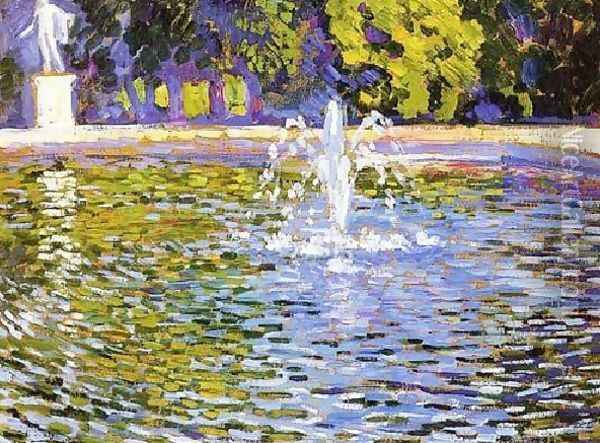 The Fountain Parc Souci At Potsdam Aka Berlin Oil Painting - Theo van Rysselberghe