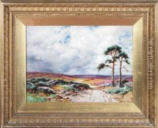 A Moorland Road Oil Painting - Harry James Sticks