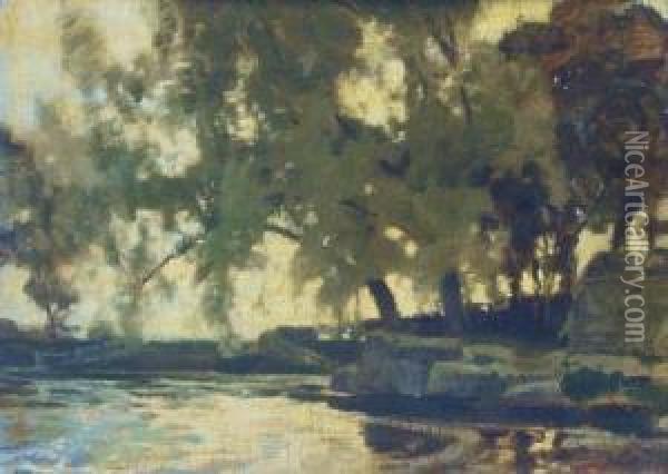 Haddington, Early Morning Oil Painting - Robert Noble