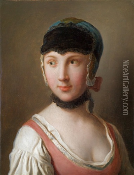 Idealisiertes Bildnis Einer Jungen Frau Mit Haube Oil Painting - Pietro Antonio Rotari