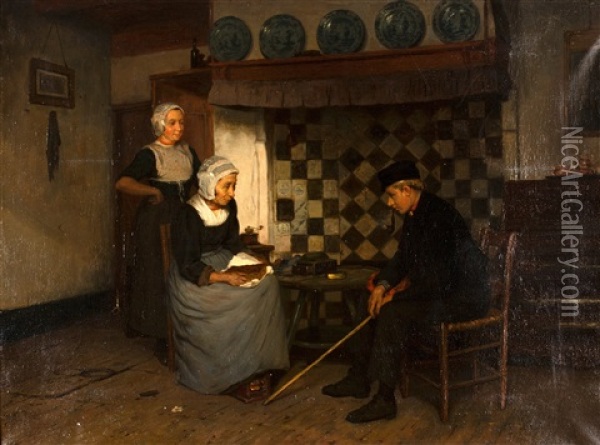 Interior Oil Painting - Hendrik Valkenburg