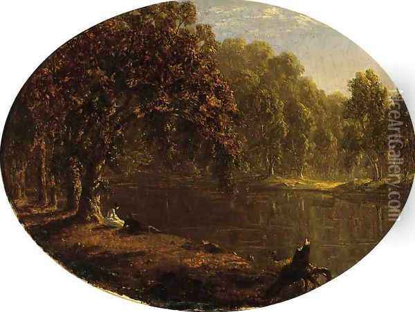 The River-Bank Oil Painting - Sanford Robinson Gifford