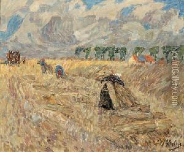 The Harvest - Sun And Wind - Wacken (ca. 1924-1926) Oil Painting - Modest Huys