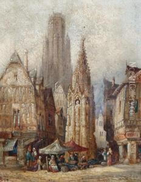 La Croix De St Pierre, Rouen Oil Painting - Henry Schafer