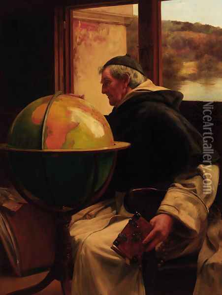 Combing the Globe Oil Painting - Walter-Dendy Sadler