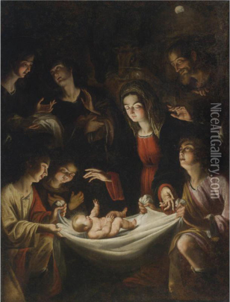 Adoration Of The Sheperds Oil Painting - Jean Le Clerc