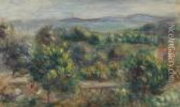 Paysage, Arbre Jaune Oil Painting - Pierre Auguste Renoir