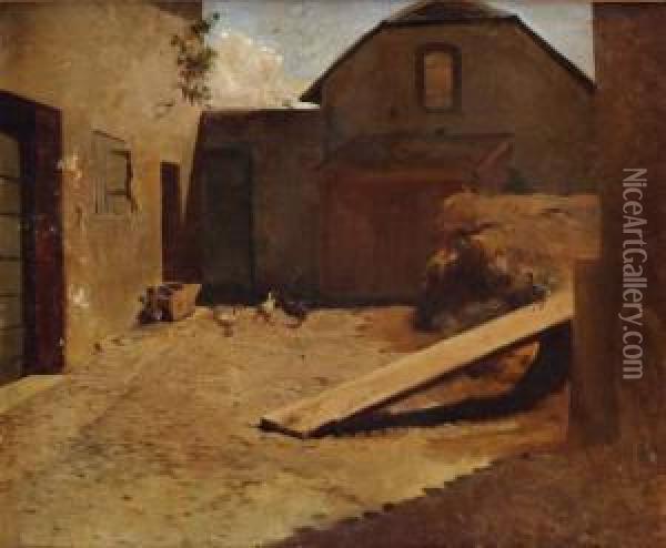 Le Poulailler Oil Painting - Albert Lugardon