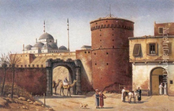 Vieux Caire Et Citadelle, Egypte Oil Painting - Victor Carabain