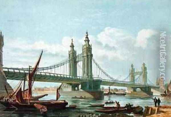 View of Chelsea New Bridge Oil Painting - P. N. Page