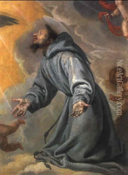 Der Heilige Franziskus In Ekstase Oil Painting - Bartolome (Carducho) Carducci
