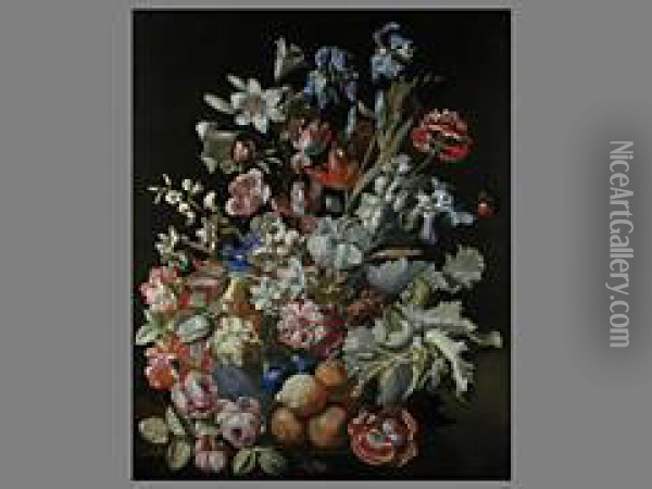 Blumenstillleben In Vase Oil Painting - Herman Verelst