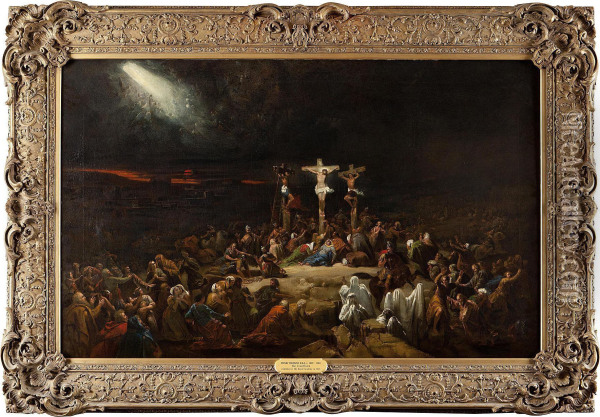 The Crucifixion Oil Painting - Henry A. Hawkins