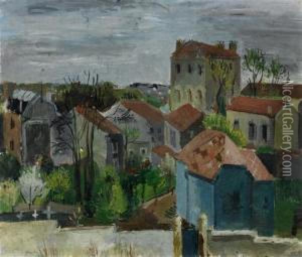 Paris Suburb In The Spring Oil Painting - Walter Kurt Wiemken