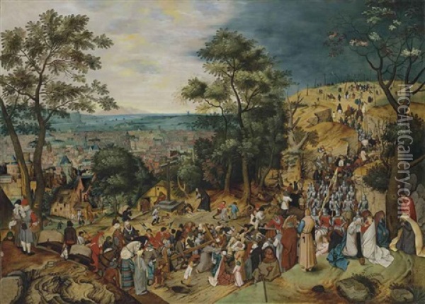 The Road To Calvary Oil Painting - Pieter Brueghel the Younger