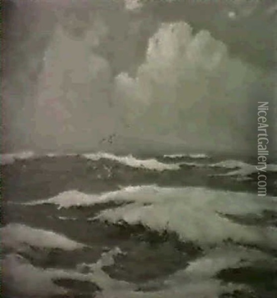 A Summer Sea Oil Painting - Thomas Shrewsbury Parkhurst