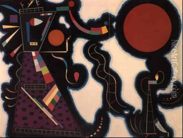 Der Rote Kreis Oil Painting - Wassily Kandinsky