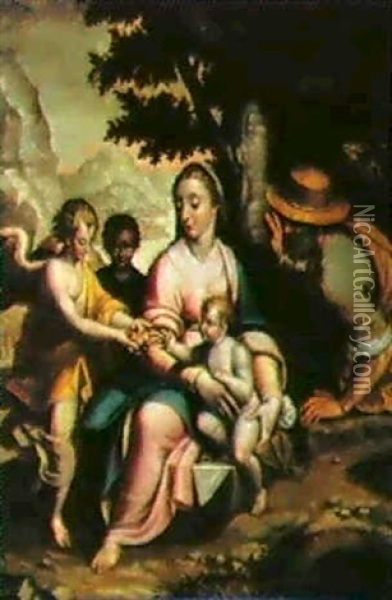 Sacra Famiglia Oil Painting - Bernardino Gatti
