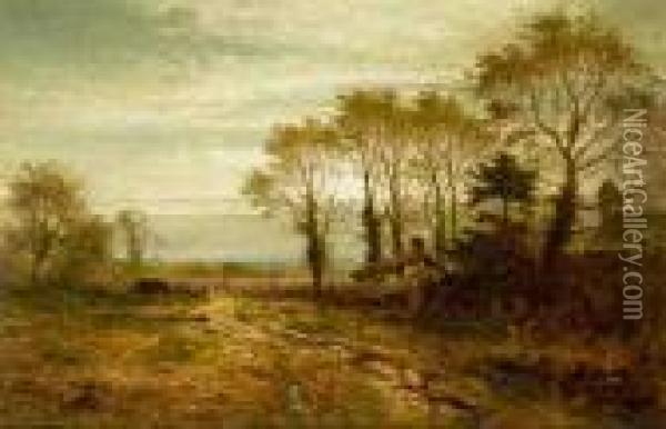 Far From The Madding Crowds Oil Painting - Benjamin Williams Leader