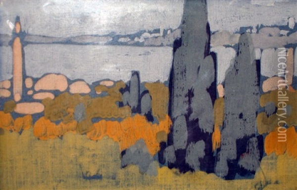 Shoreline Oil Painting - Francis Hans Johnston