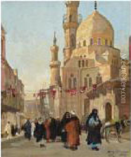 Evening In Cairo Oil Painting - Georg Macco