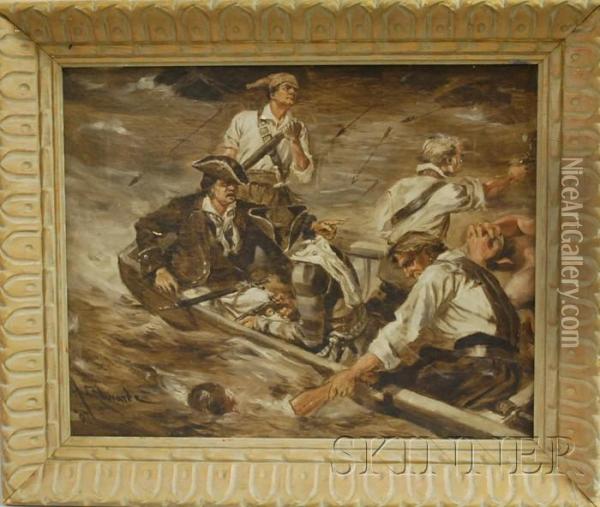 Pirates Under Siege Oil Painting - Harry C. Edwards