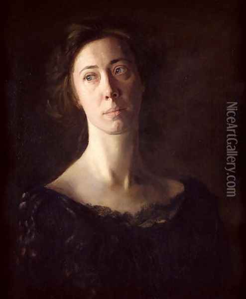 Portrait of Clara J. Mather Oil Painting - Thomas Cowperthwait Eakins