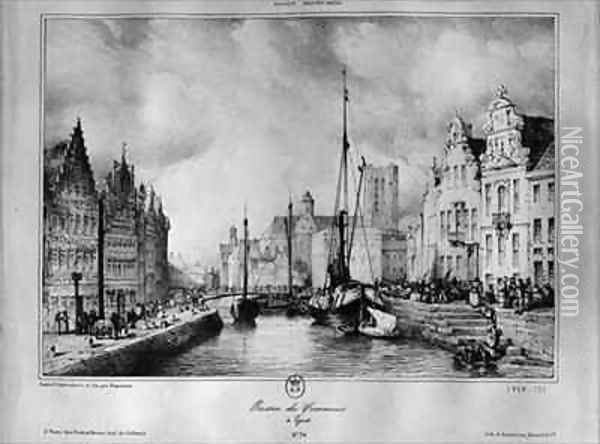 View of Ghent Oil Painting - Francois Joseph Dupressoir