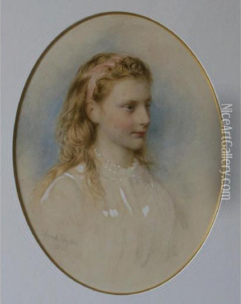 Portrait Of A Young Lady Oil Painting - Edward Tayler