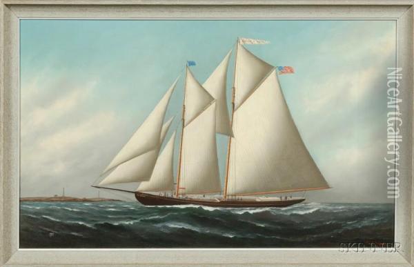 Portrait Of The Schooner Oil Painting - Samuel Finley Morse Badger