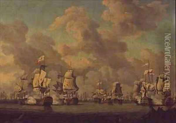Lord Rodneys Victory over the French Fleet off Dominica Oil Painting - Robert Dodd