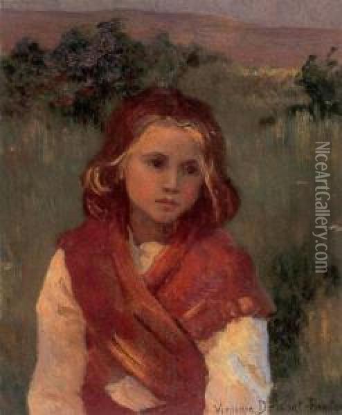 Portrait Of A Young Girl Oil Painting - Virginie Demont-Breton