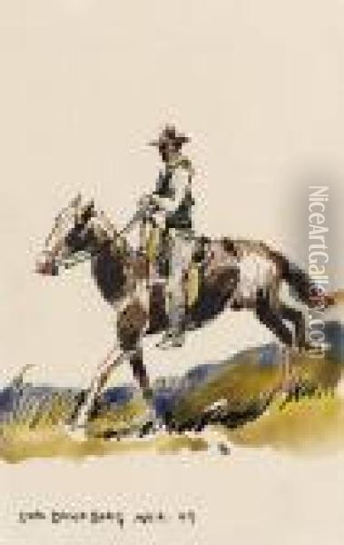Cowboy Till Hast Oil Painting - Carl Oscar Borg
