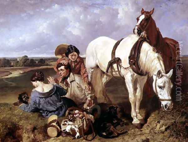 Barney, leave the girls alone, 1850 Oil Painting - John Frederick Herring Snr