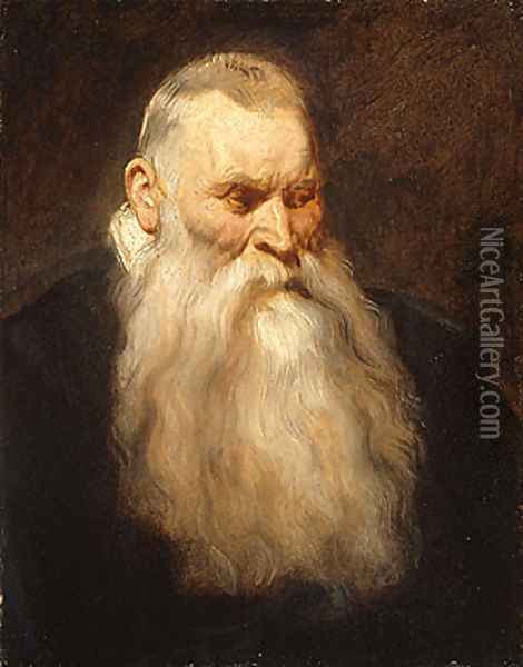 Study Head of an Old Man with a White Beard ca 1617 Oil Painting - Sir Anthony Van Dyck