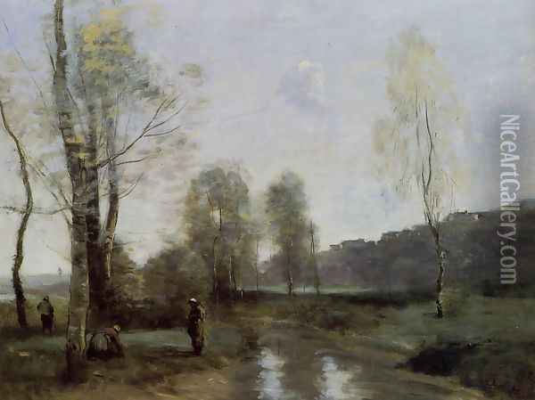 Canal in Picardi Oil Painting - Jean-Baptiste-Camille Corot