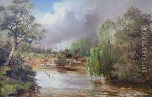 Yarra River, Melbourne Oil Painting - James Peele