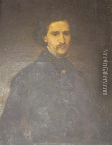 Portrait D'homme Oil Painting - Alfred Dehodencq