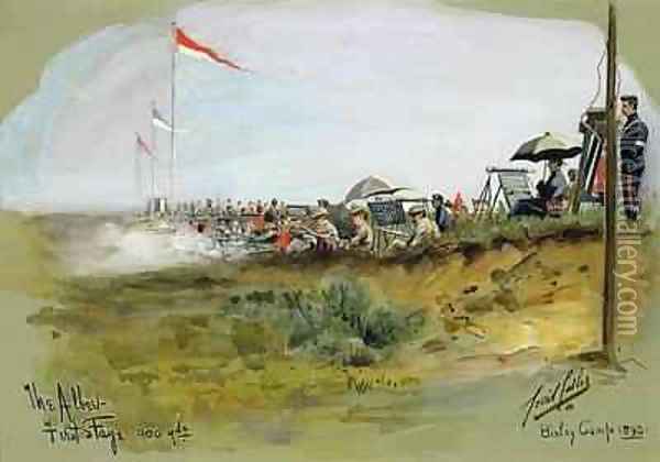 The Albert First Stage 900 yards Bisley Camp Oil Painting - Cecil Cutler