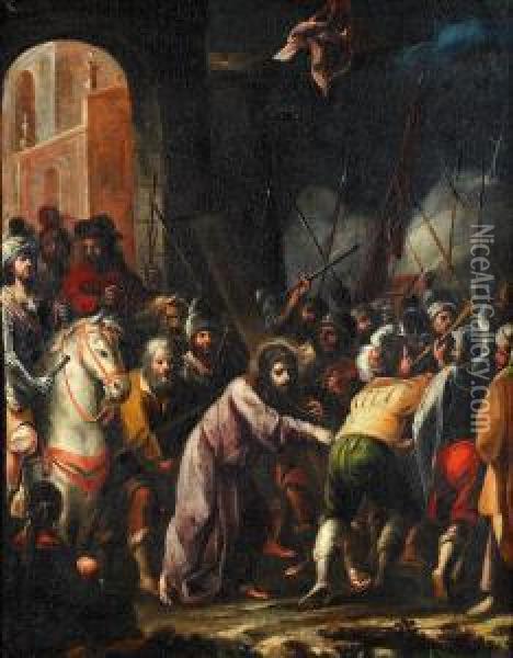 Jesus Barande Korset Oil Painting - Frans I Francken